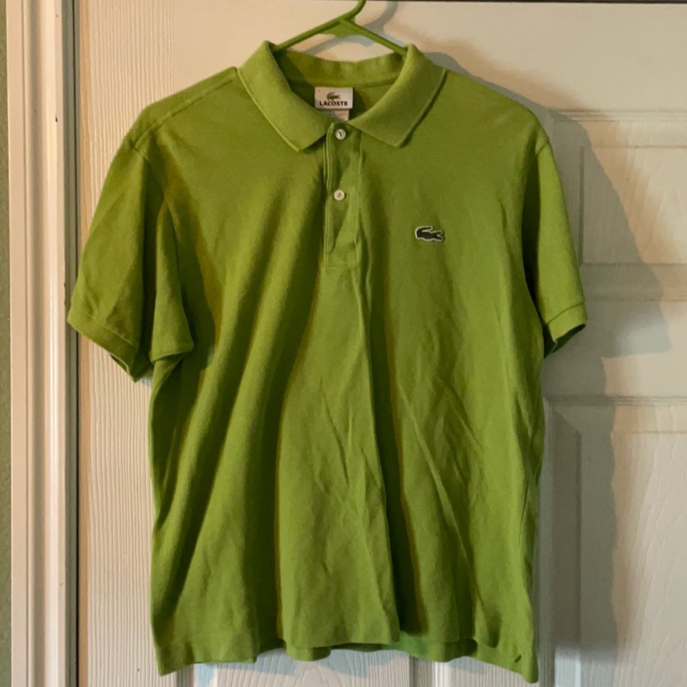 Mens Lacoste Polo Lime Green Size 4